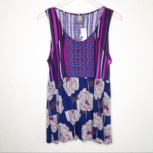 One September | NWT Purple Floral Trudy Tunic Sz L